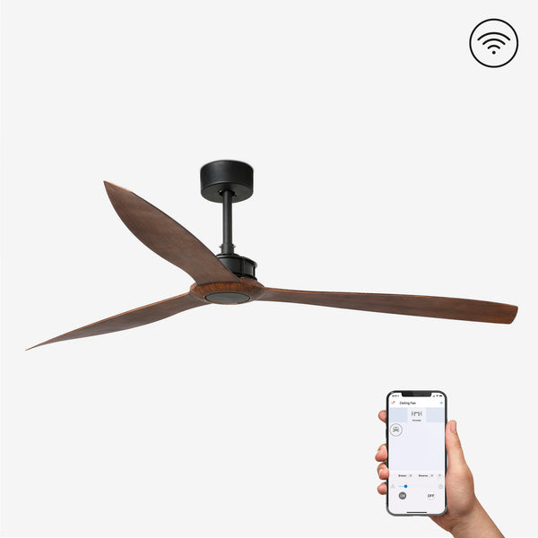 Ventilador negro mate/madera Smart Just fan XL