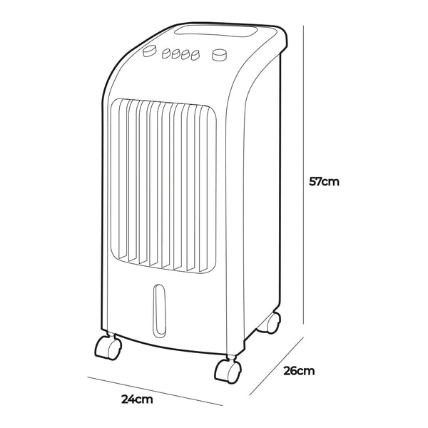 Climatizador por Agua EDM 80W con Depósito 3,6L