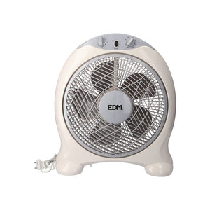 Ventilador de sobremesa Box Fan EDM 45W Blanco/Gris con Temporizador