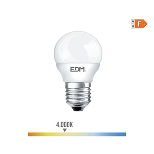 Bombilla Esférica LED E27 7W 600lm 4000K Luz Día Ø4,5x8cm | Ahorro Energético y Durabilidad