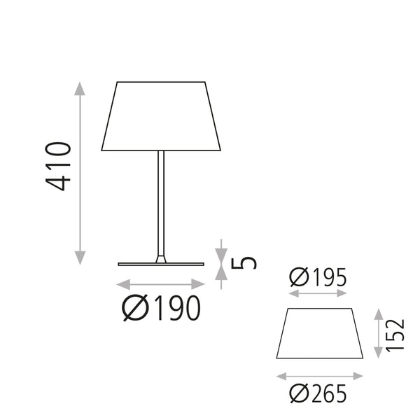Lámpara de mesa STILO de ACB Lighting - 41cm Negro